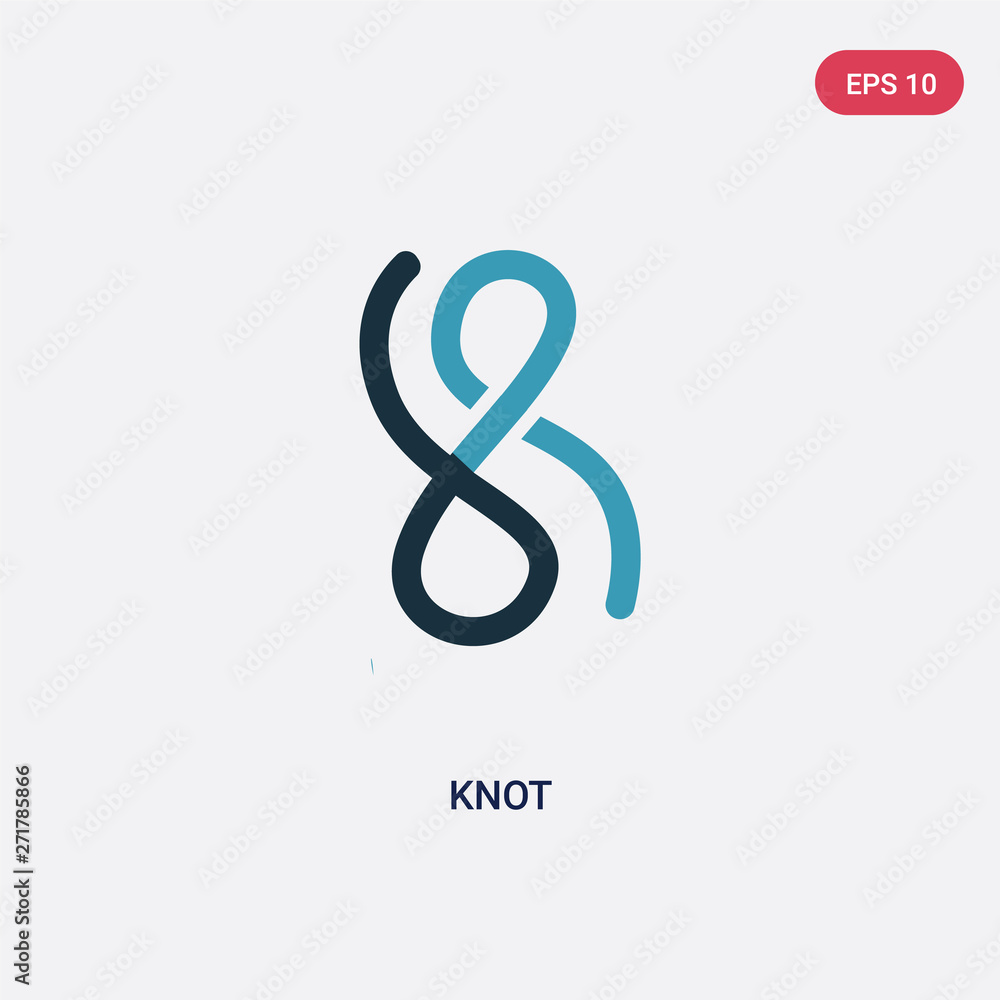 Poster two color knot vector icon from nautical concept. isolated blue knot vector sign symbol can be use f