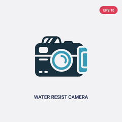 two color water resist camera vector icon from nautical concept. isolated blue water resist camera vector sign symbol can be use for web, mobile and logo. eps 10