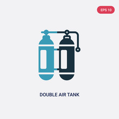 two color double air tank vector icon from nautical concept. isolated blue double air tank vector sign symbol can be use for web, mobile and logo. eps 10