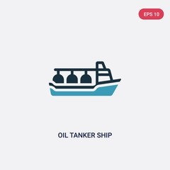 two color oil tanker ship vector icon from nautical concept. isolated blue oil tanker ship vector sign symbol can be use for web, mobile and logo. eps 10