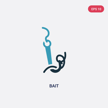 two color bait vector icon from nautical concept. isolated blue bait vector sign symbol can be use for web, mobile and logo. eps 10