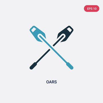 two color oars vector icon from nautical concept. isolated blue oars vector sign symbol can be use for web, mobile and logo. eps 10