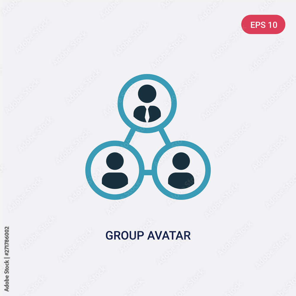 Poster two color group avatar vector icon from networking concept. isolated blue group avatar vector sign s
