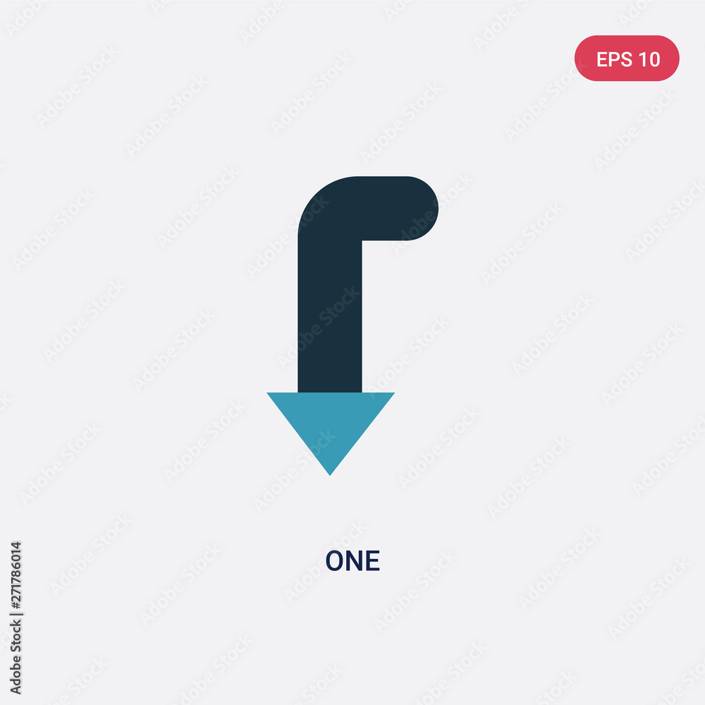 Poster two color one vector icon from orientation concept. isolated blue one vector sign symbol can be use 