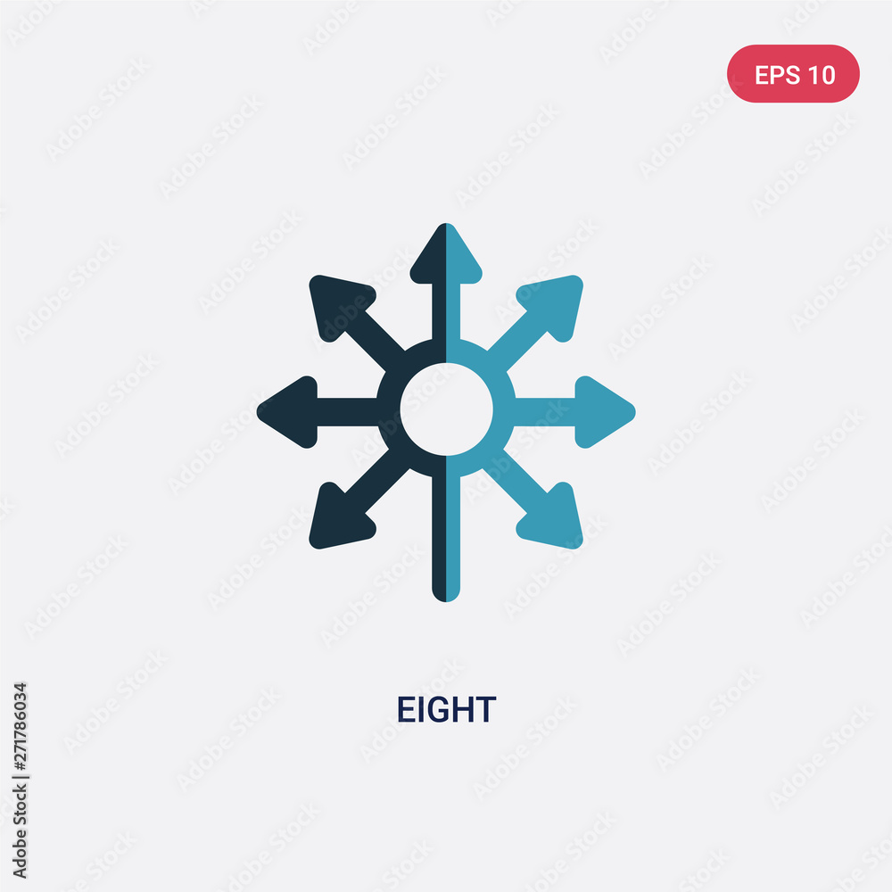 Aufkleber two color eight vector icon from orientation concept. isolated blue eight vector sign symbol can be 