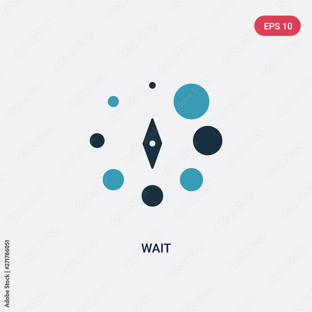 Poster two color wait vector icon from orientation concept. isolated blue wait vector sign symbol can be us