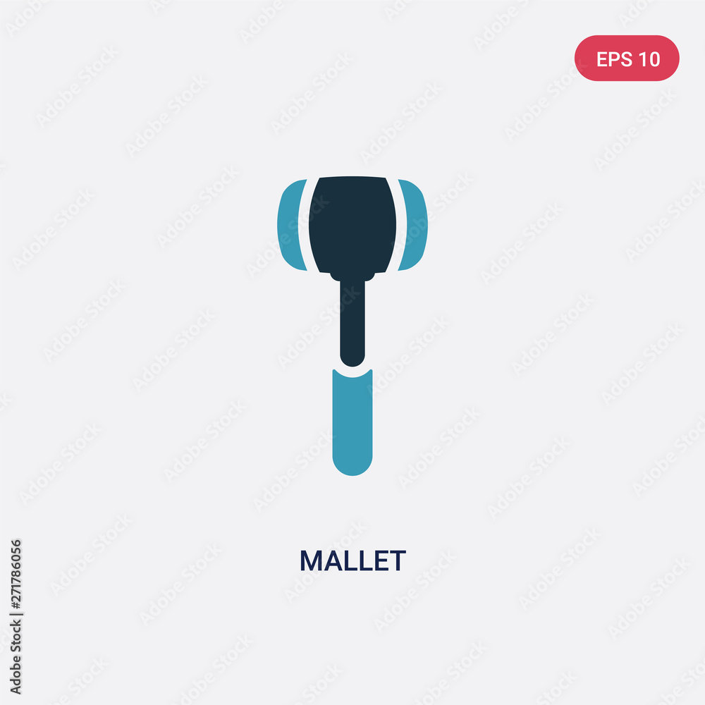 Poster two color mallet vector icon from other concept. isolated blue mallet vector sign symbol can be use 