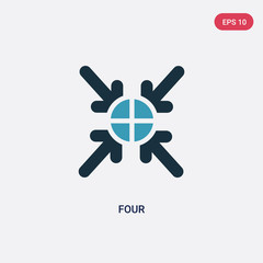 two color four vector icon from orientation concept. isolated blue four vector sign symbol can be use for web, mobile and logo. eps 10
