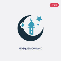 two color mosque moon and star vector icon from other concept. isolated blue mosque moon and star vector sign symbol can be use for web, mobile and logo. eps 10