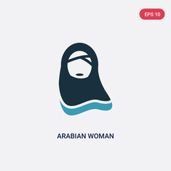 two color arabian woman vector icon from other concept. isolated blue arabian woman vector sign symbol can be use for web, mobile and logo. eps 10