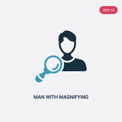 two color man with magnifying flass vector icon from other concept. isolated blue man with magnifying flass vector sign symbol can be use for web, mobile and logo. eps 10