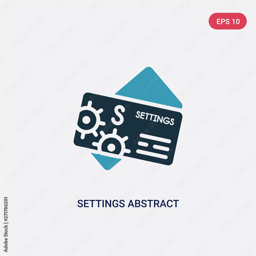 Aufkleber two color settings abstract business card vector icon from other concept. isolated blue settings abs