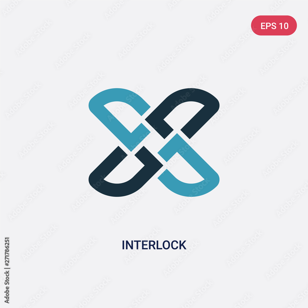 Poster two color interlock vector icon from other concept. isolated blue interlock vector sign symbol can b