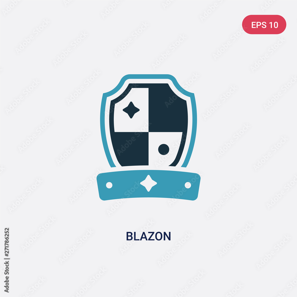 Poster two color blazon vector icon from other concept. isolated blue blazon vector sign symbol can be use 
