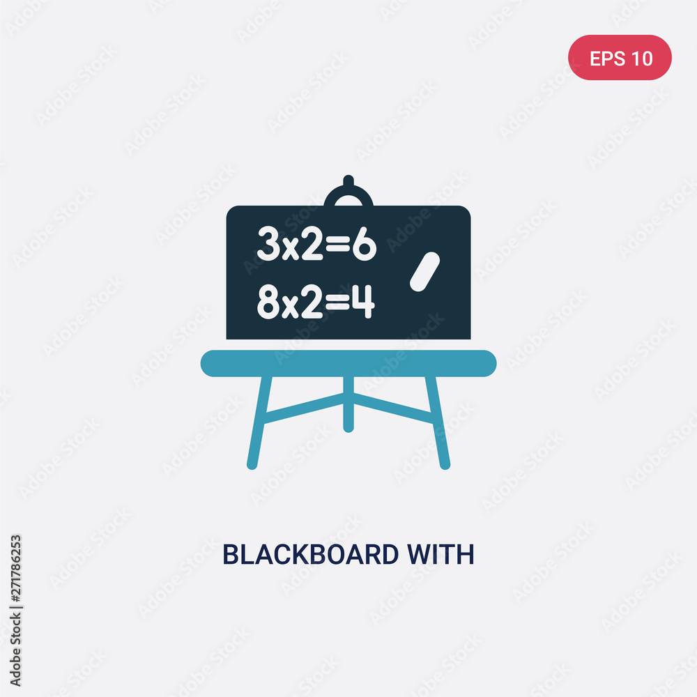 Poster two color blackboard with basic calculations vector icon from other concept. isolated blue blackboar