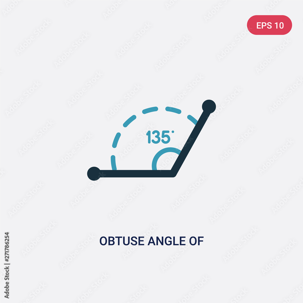 Aufkleber two color obtuse angle of 135 degrees vector icon from other concept. isolated blue obtuse angle of 