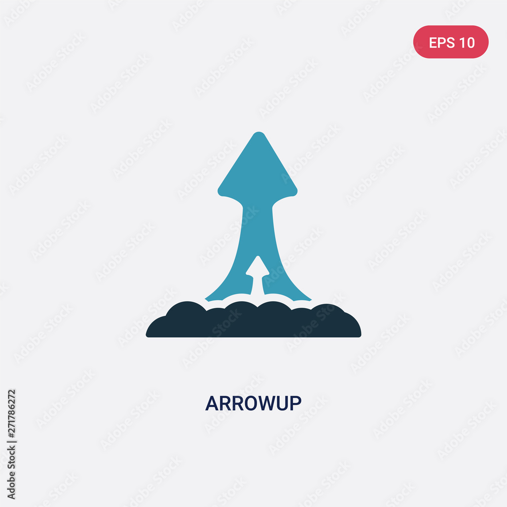 Poster two color arrowup vector icon from other concept. isolated blue arrowup vector sign symbol can be us