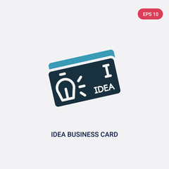 two color idea business card vector icon from other concept. isolated blue idea business card vector sign symbol can be use for web, mobile and logo. eps 10
