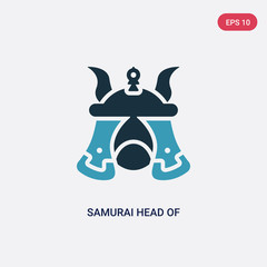 two color samurai head of japan vector icon from other concept. isolated blue samurai head of japan vector sign symbol can be use for web, mobile and logo. eps 10