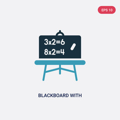 two color blackboard with basic calculations vector icon from other concept. isolated blue blackboard with basic calculations vector sign symbol can be use for web, mobile and logo. eps 10