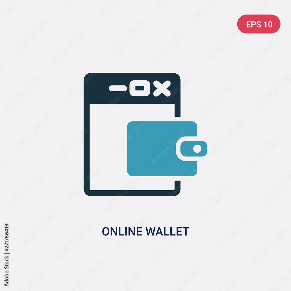 Aufkleber two color online wallet vector icon from payment methods concept. isolated blue online wallet vector