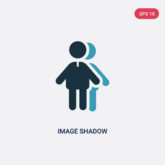two color image shadow vector icon from people concept. isolated blue image shadow vector sign symbol can be use for web, mobile and logo. eps 10