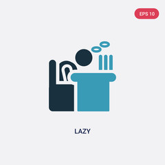 two color lazy vector icon from people concept. isolated blue lazy vector sign symbol can be use for web, mobile and logo. eps 10
