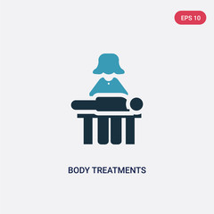 two color body treatments vector icon from people concept. isolated blue body treatments vector sign symbol can be use for web, mobile and logo. eps 10