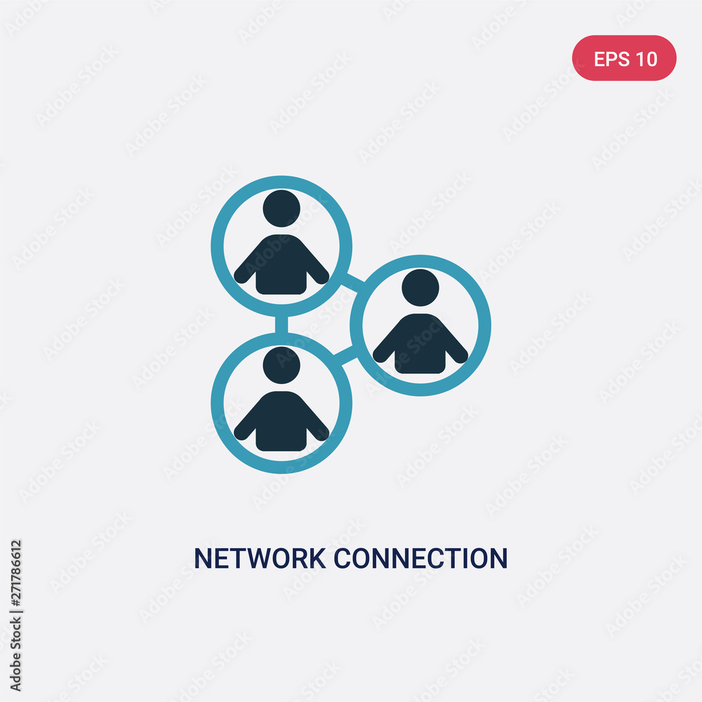 Poster two color network connection vector icon from people concept. isolated blue network connection vecto