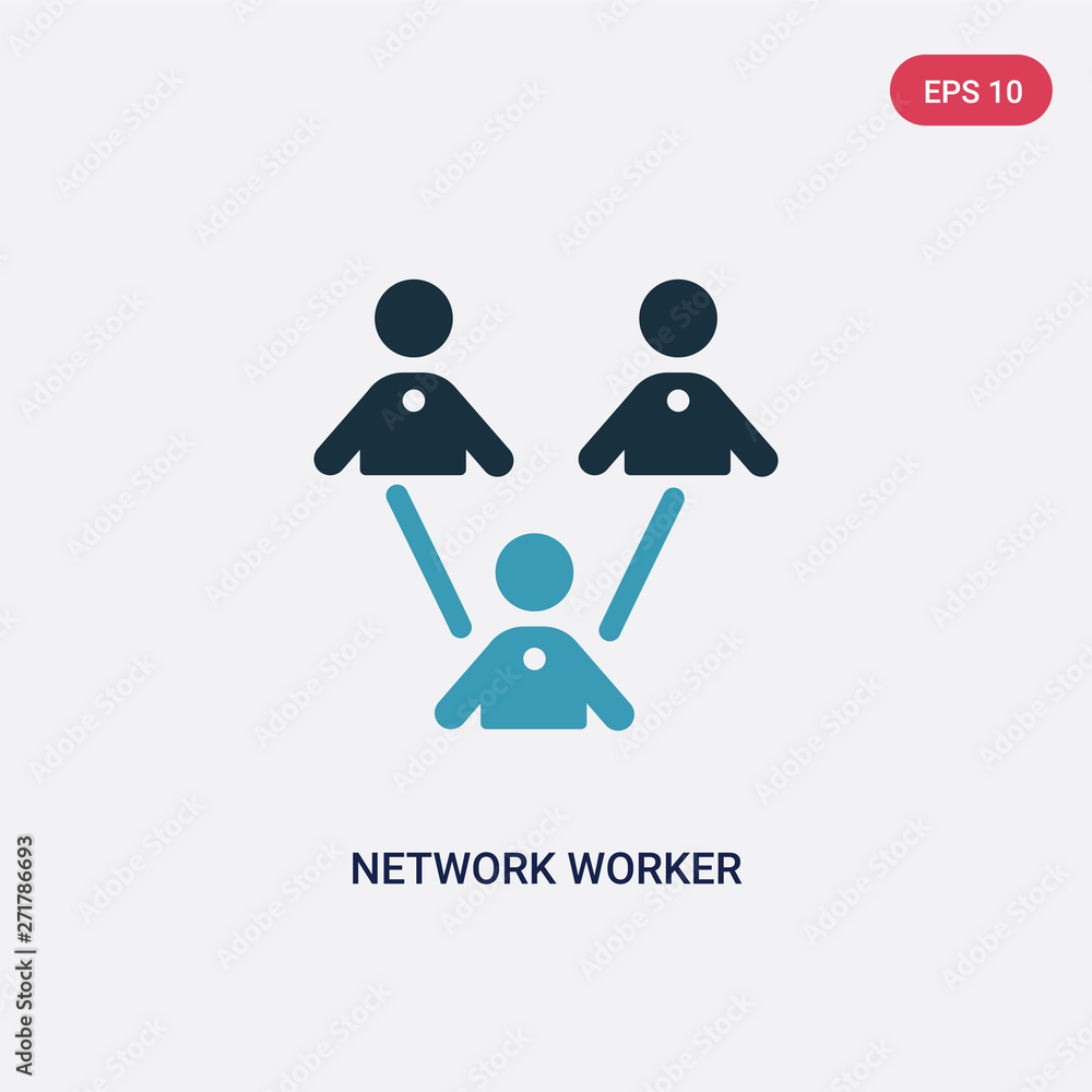 Aufkleber two color network worker vector icon from people concept. isolated blue network worker vector sign s