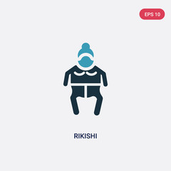 two color rikishi vector icon from people concept. isolated blue rikishi vector sign symbol can be use for web, mobile and logo. eps 10