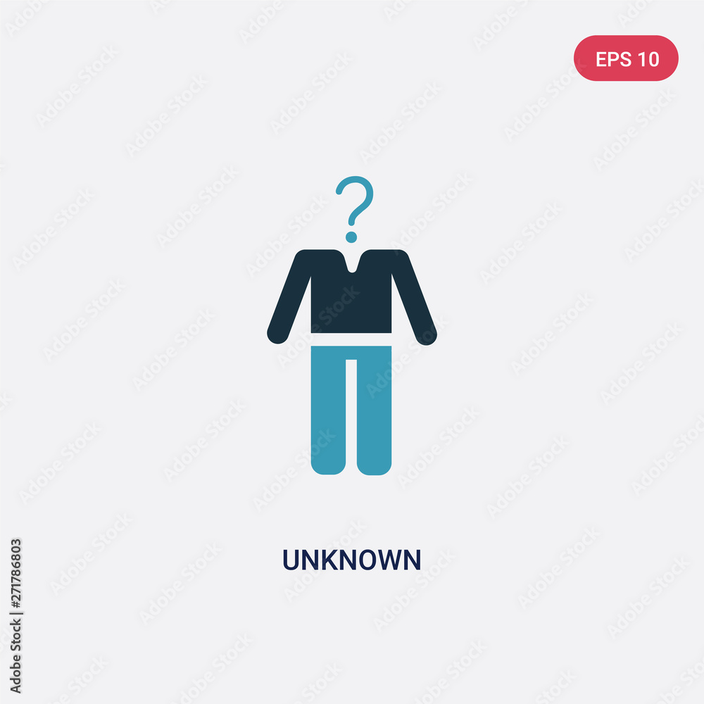 Aufkleber two color unknown vector icon from people concept. isolated blue unknown vector sign symbol can be u