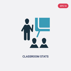 two color classroom stats vector icon from people concept. isolated blue classroom stats vector sign symbol can be use for web, mobile and logo. eps 10