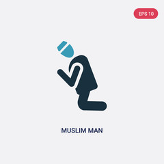 two color muslim man vector icon from people concept. isolated blue muslim man vector sign symbol can be use for web, mobile and logo. eps 10
