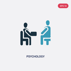 two color psychology vector icon from people concept. isolated blue psychology vector sign symbol can be use for web, mobile and logo. eps 10