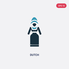 two color dutch vector icon from people concept. isolated blue dutch vector sign symbol can be use for web, mobile and logo. eps 10