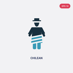 two color chilean vector icon from people concept. isolated blue chilean vector sign symbol can be use for web, mobile and logo. eps 10