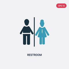 two color restroom vector icon from people concept. isolated blue restroom vector sign symbol can be use for web, mobile and logo. eps 10