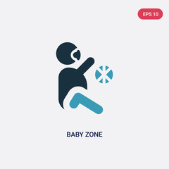 two color baby zone vector icon from people concept. isolated blue baby zone vector sign symbol can be use for web, mobile and logo. eps 10