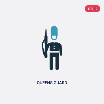 two color queens guard vector icon from people concept. isolated blue queens guard vector sign symbol can be use for web, mobile and logo. eps 10