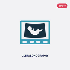 two color ultrasonography vector icon from people concept. isolated blue ultrasonography vector sign symbol can be use for web, mobile and logo. eps 10