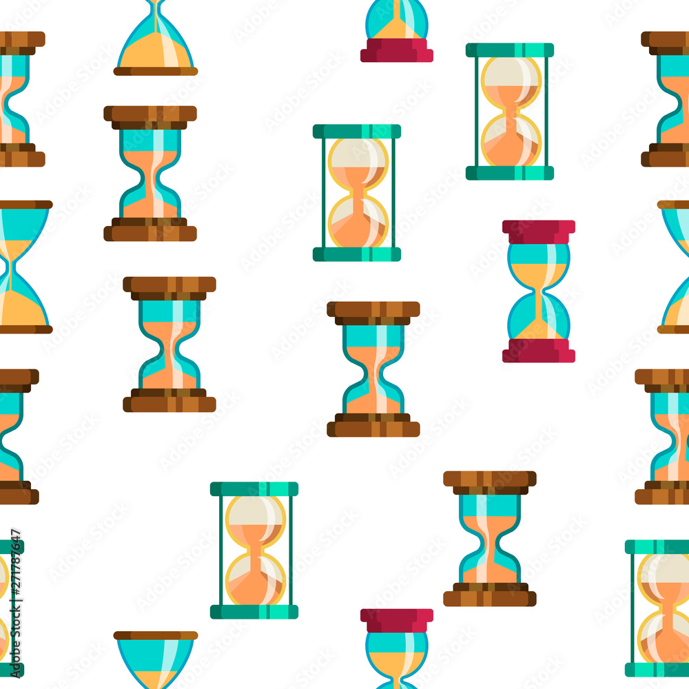 Poster sandclock icon seamless pattern vector. timer symbol. interval sandclock icons sign. alarm hourglass