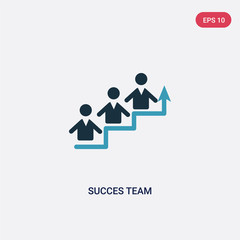 two color succes team vector icon from people concept. isolated blue succes team vector sign symbol can be use for web, mobile and logo. eps 10