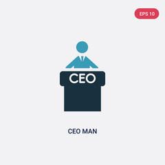 two color ceo man vector icon from people concept. isolated blue ceo man vector sign symbol can be use for web, mobile and logo. eps 10 - obrazy, fototapety, plakaty