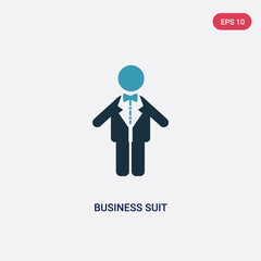 two color business suit vector icon from people concept. isolated blue business suit vector sign symbol can be use for web, mobile and logo. eps 10