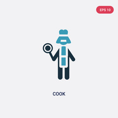 two color cook vector icon from people concept. isolated blue cook vector sign symbol can be use for web, mobile and logo. eps 10