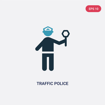 two color traffic police vector icon from people concept. isolated blue traffic police vector sign symbol can be use for web, mobile and logo. eps 10