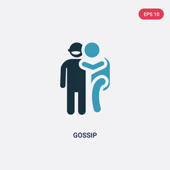 two color gossip vector icon from people concept. isolated blue gossip vector sign symbol can be use for web, mobile and logo. eps 10