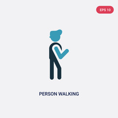 two color person walking vector icon from people concept. isolated blue person walking vector sign symbol can be use for web, mobile and logo. eps 10