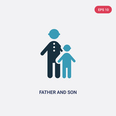 two color father and son vector icon from people concept. isolated blue father and son vector sign symbol can be use for web, mobile and logo. eps 10